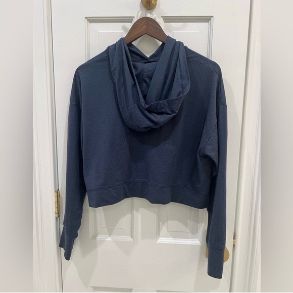 Fabletics Cloud Jersey Cropped Hoodie Deep Navy Heather Women's XS - Picture 5 of 6
